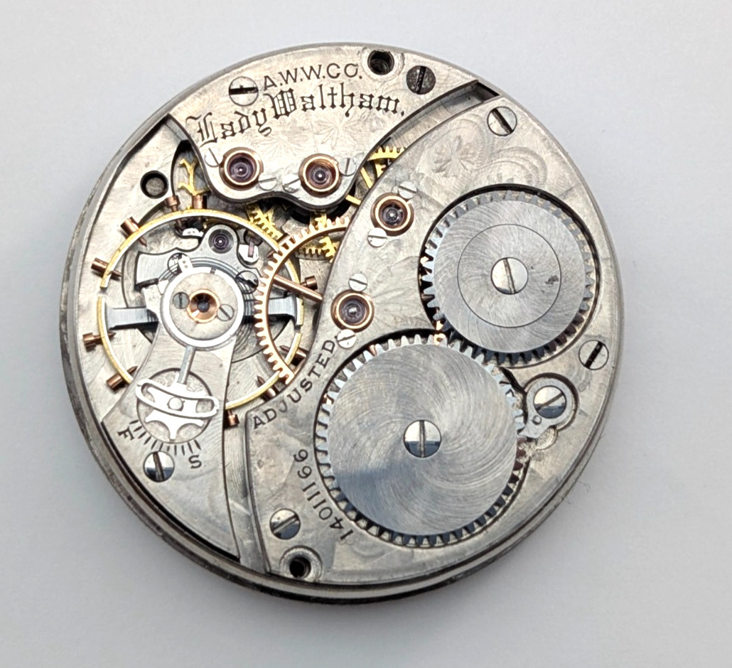 1904 LADY WALTHAM 16J Model 1900 0s Antique Pocket Watch Movement PARTS REPAIR View 2