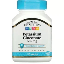 21st Century Potassium Gluconate 99 mg 110 Tabs