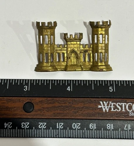 Original Civil War US Army Corps of Engineers Large Hat Insignia Stamped Castle