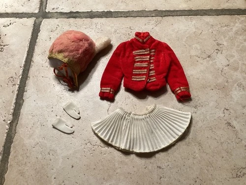Vintage Barbie #0875 Drum Majorette Outfit jacket top and Drum Major hat - Good