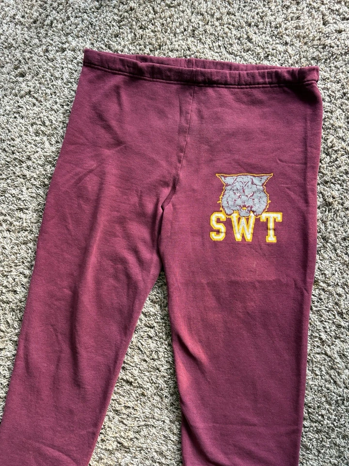 Pantalones deportivos Southwest Texas State Bobcats SWT Jerzees vintage talla XL hechos en EE. UU. Foto 3 de 4