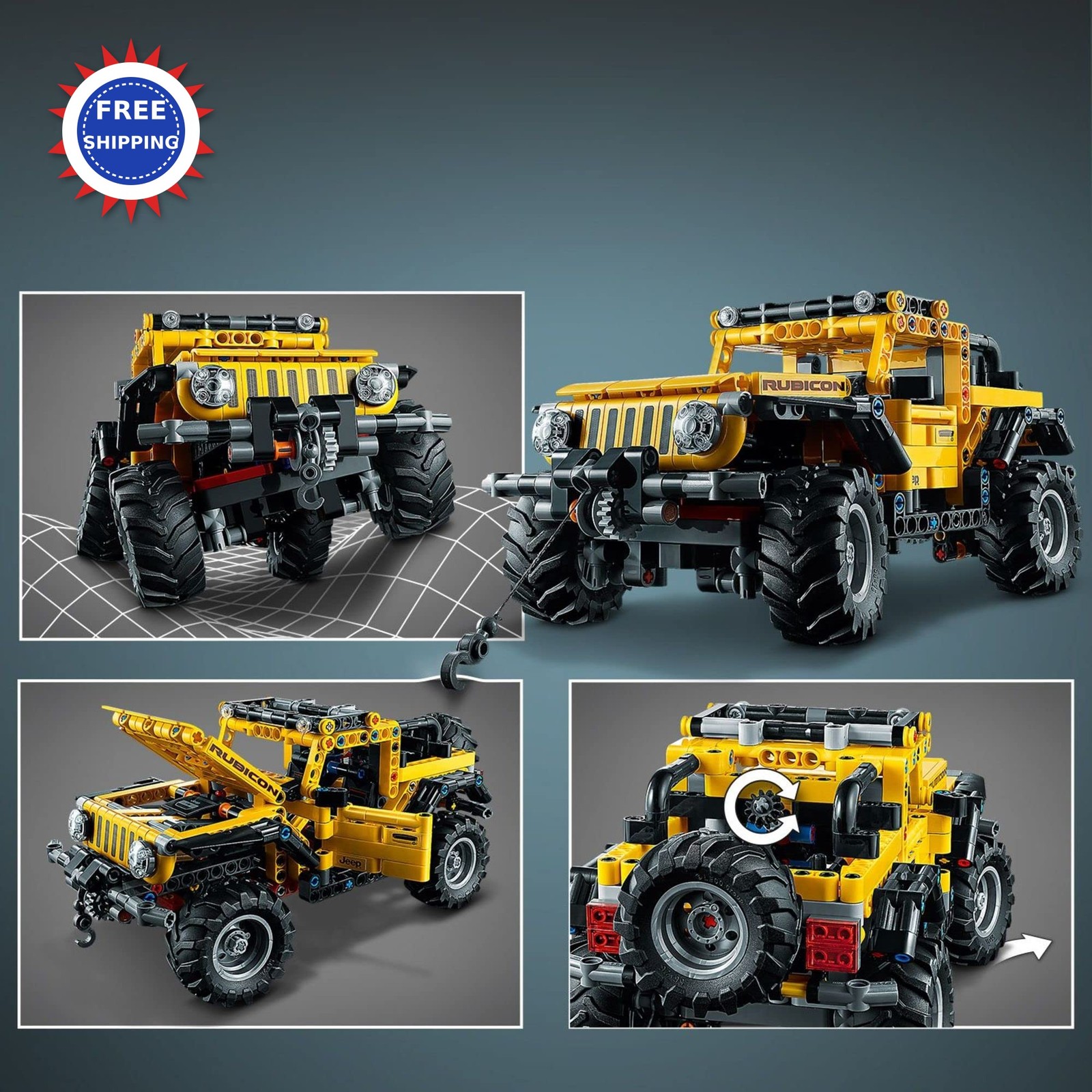 Technic Jeep Wrangler 4x4 Toy Car Model Building Kit 42122 LEGO Terrain Roader thumbnail 6