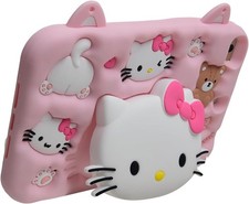 for iPad 11th/10th/9th Cartoon Kitty Case for iPad 11" 10.9" 10.2" 9.7" for Kids