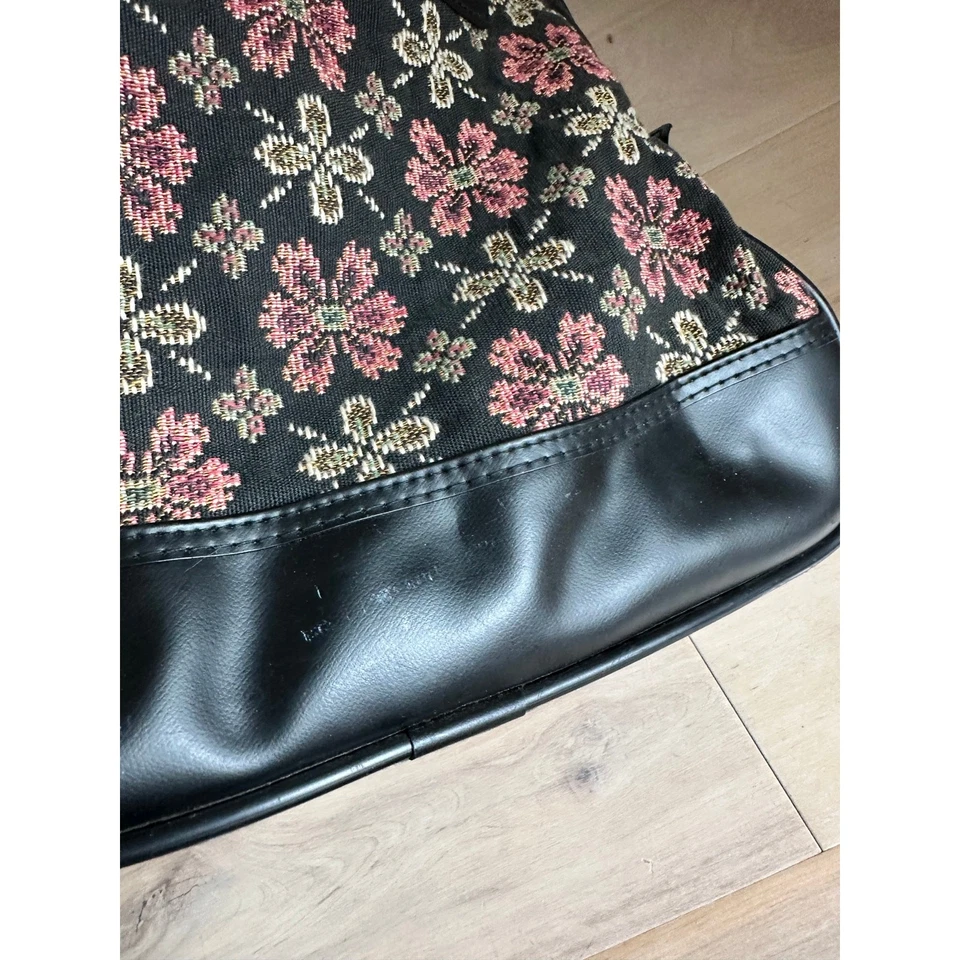 Vintage 60s Tapestry Carpet Handbag/Purse Oversized Travel Retro Chic - Image 3 of 4