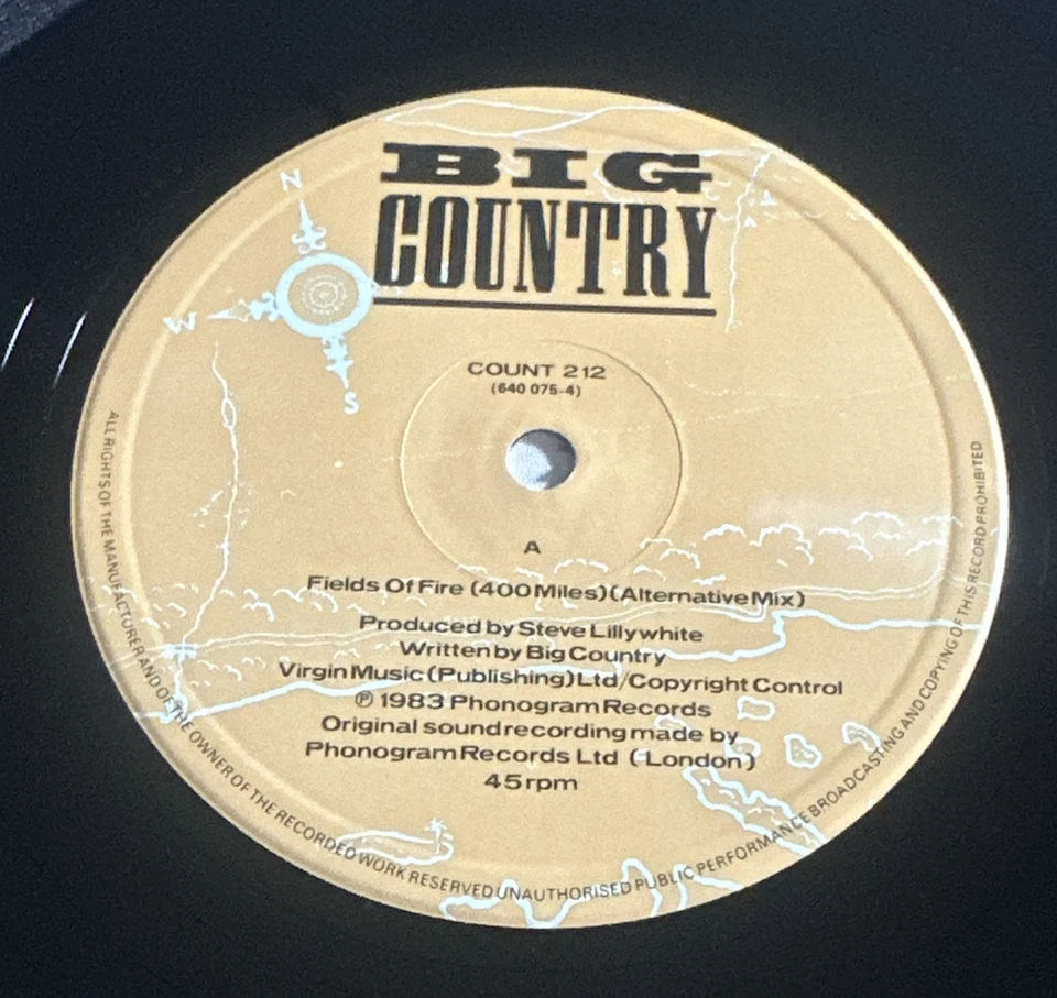 Big Country ~ Fields On Fire ~ 12” Vinyl Record Single EX / EX Condition - Image 4 of 4