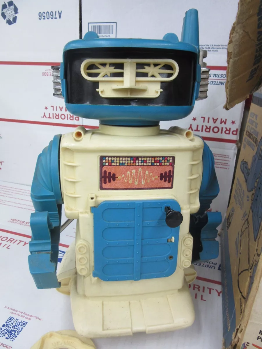 Vintage REMCO Battery Operated Mister Brain Robot with a Memory & Box -for  Parts