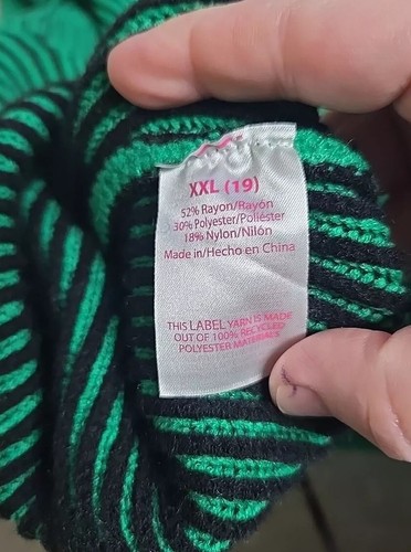 NWT No Boundaries Bright Vendor Green Ribbed W/Black Sweater Jr. Sz XXL (19) - Picture 9 of 9