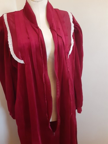 Vintage Contemporary Collection Red Velvet Like Nightgown Half Front Zipper... - Picture 3 of 10