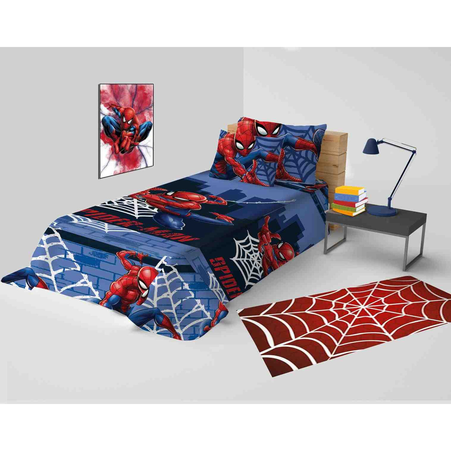 Copriletto 1 Piazza Rotativo Spiderman HERMET SPIDERMAN - X46367 GIODICART