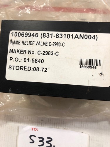 10069946 HYDRONORMA PRESSURE RELIEF VALVE 831-83101AN004 New - Picture 2 of 9