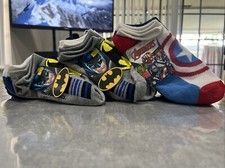 3 Sets 15 Pairs Of Avengers  DC Comics Socks Size Large Shoe Size 4-9