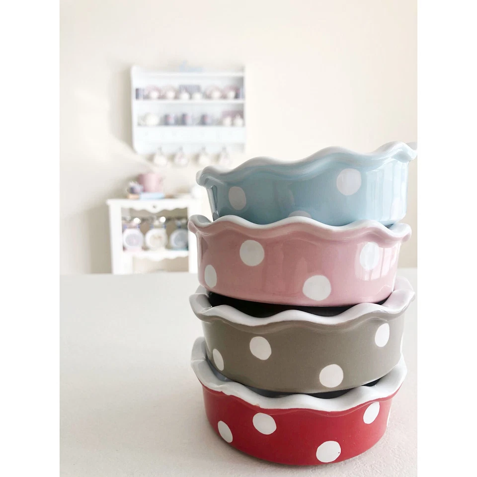 Kuchenform IN Keramik Kleine Isabelle Rose Tupfen für Süßwaren Ø 12cm H 4cm 5027 - Bild 2 von 3