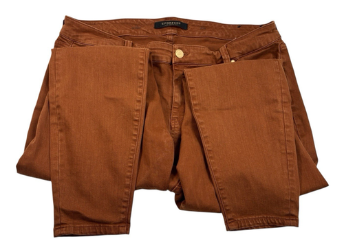 Pantalones de mezclilla elásticos ajustados canela talla grande 20W Liverpool Los Angeles para mujer - Imagen 4 de 15