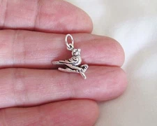 Sterling Silver 3d Bird on branch small charm