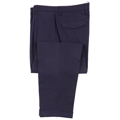 Sartorio by Kiton Navy Blue Twill Cotton Cropped Dress Pants 34x27 NWT