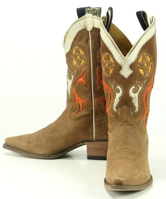 justin suede cowboy boots