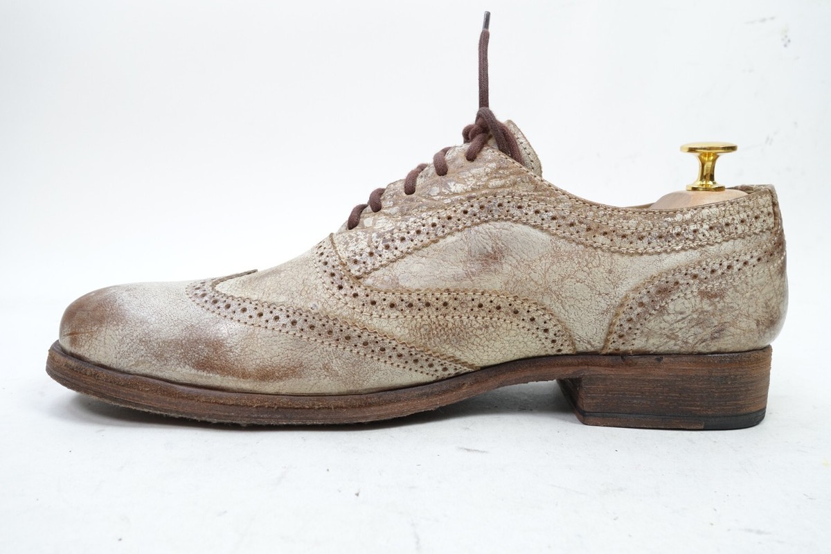 Bed Stu Cobbler Series Wingtip Oxford Shoes Distressed Brown  display picture 1