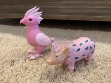 Party Animal figure Ankyo toy cake toppers Pig & Chicken wearing party hat Lot 2