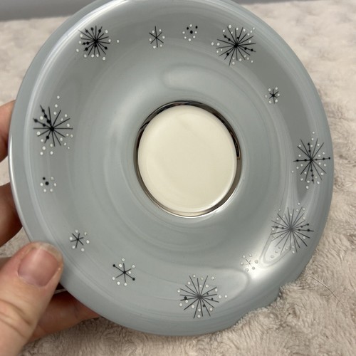 Fine Arts Fine China Romance of the Stars Saucer Gray MCM Starbursts - Picture 2 of 4