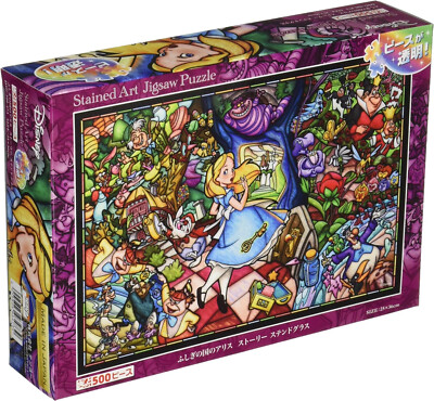 Disney Alice in Wonderland Story Stained Art 500pcs Jigsaw Puzzle