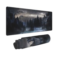 Forest Extra Large Black Gaming Mouse Pad Non-Slip Rubber Giant Mountain Mous...