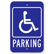 Handicapped Parking Blue Sign,