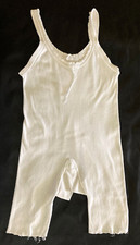 Vtg One Piece Union Suit Womans/Girls Sleeveless Cotton Underwear Sz M 33-37