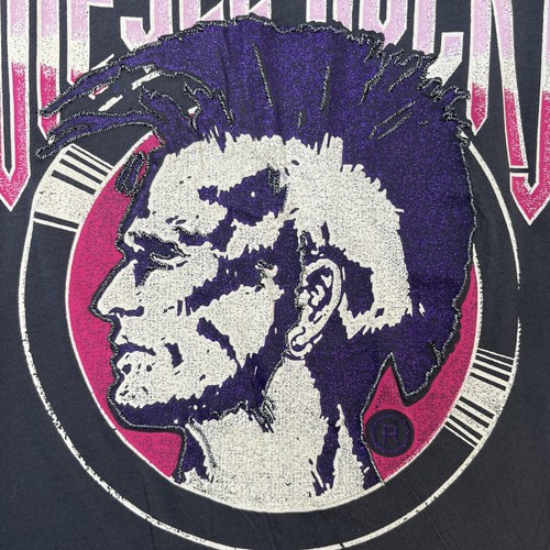 Diesel T shirt large Rocks soft power tour "78 grey pink purple sparkle Indian - Picture 2 of 17