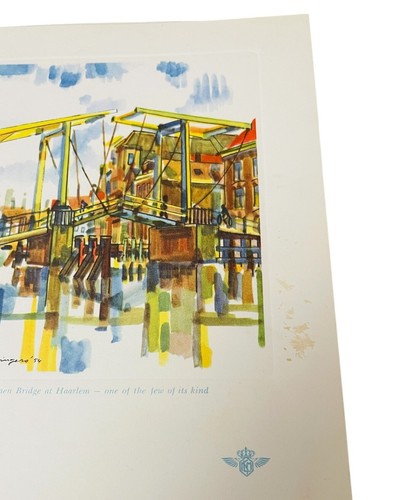 KLM ROYAL DUTCH AIRLINES MENU COVERS 1954 JO KLINGERS 3 WATERCOLOR GICLÉE PRINTS - Picture 13 of 22