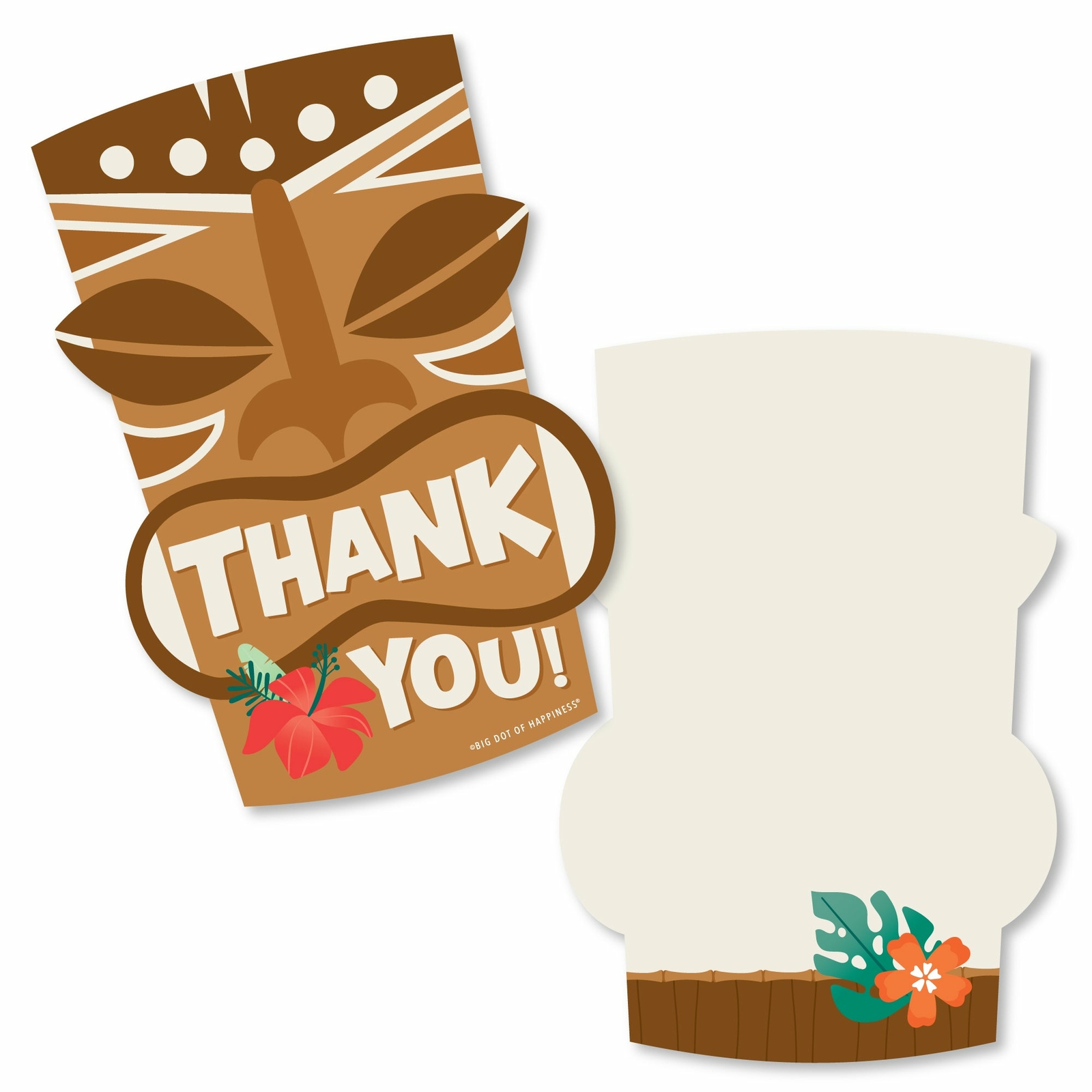 Tropical Luau - Hawaiian Beach Party Shaped Thank You Cards with Envelopes  12 Ct | eBay