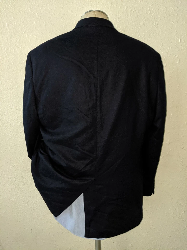 Chaqueta Blazer Abrigo Deportivo 46R Ralph Lauren LANA CACHEMIR Franela Azul Marino Franela Foto 4 de 4