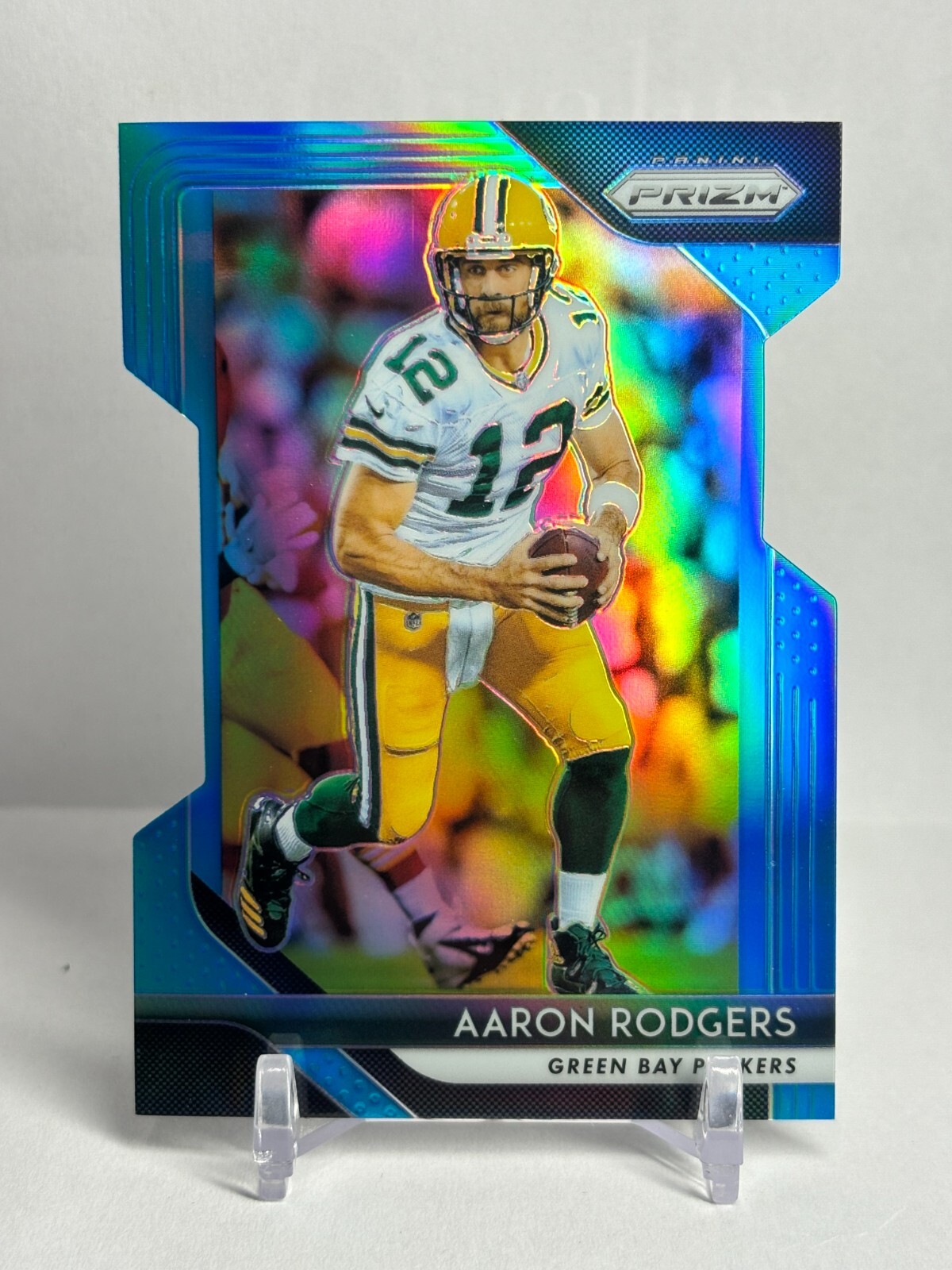 2018 Panini Prizm #127 Aaron Rodgers /199 Light Blue Prizm Die Cut - Packers