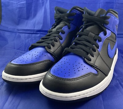 Nike Air Jordan 1 Mid Black Hyper Royal-White 554724 077  display picture 3