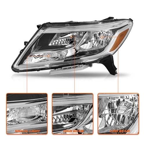 Chrome Projector Headlight For 2013-2016 Nissan Pathfinder Halogen Left Driver - Picture 4 of 9