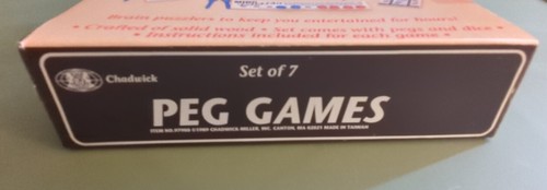 NEW  Chadwick Boardgame Set of 7 Peg Games Box 1989 - Picture 2 of 3