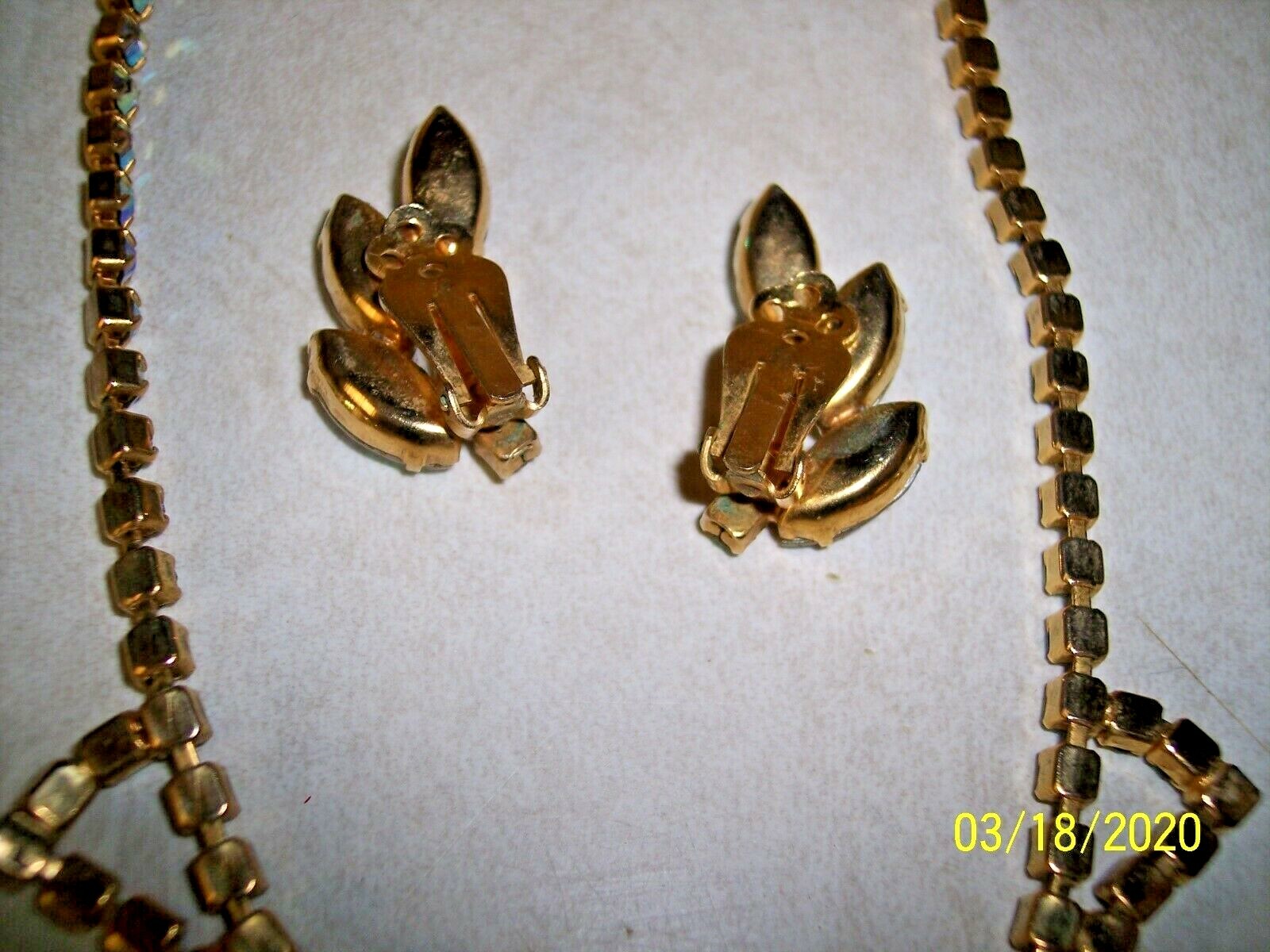 Vintage Prong set  Aurora Borealis Rhinestone Nec… - image 5