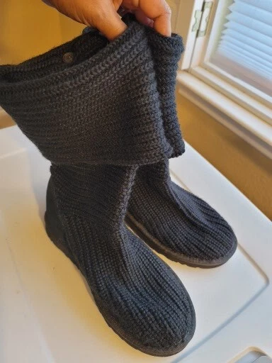 ugg maglione maglia lana multiway stivaletti piatti US 8 UK 6 5 EU 39 vera pelle di pecora