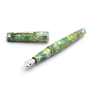 Leonardo Momento Zero Fountain Pen in Giada Jade with Silver Trim, Medium Point
