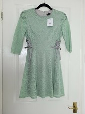 £39 Topshop Mint Green Pastel Lace Skater dress Fit and Flare BNWT Size 8