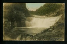 Real Photo postcard RPPC New York NY Letenworth Park water falls Vintage
