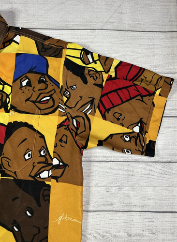 Vintage Y2K Platinum Fubu Fat Albert Junkyard Gang Button Shirt Men’s Size XL - Picture 6 of 17