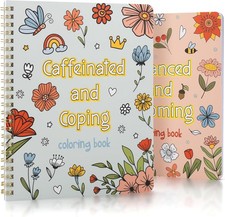 Beautiful Adult Coloring Book Set of 2 for Relaxation - Sassy blue-peach