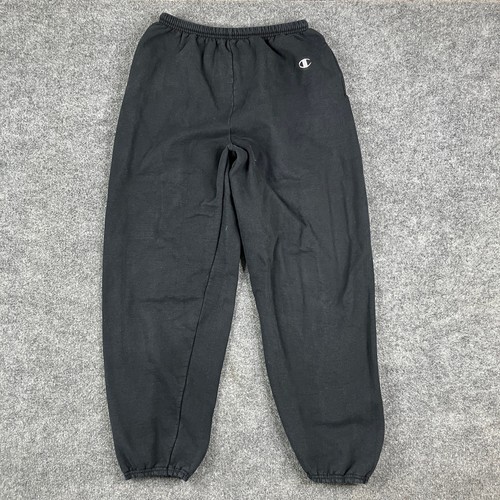 Champion Sweatpants Mens L Black Fleece Joggers Elastic Cuff Casual - Picture 1 of 8