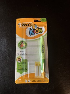 Lot Of 7 Bic Kids Ergonomic Stylo-bille Pen,  Proper Finger Position Green New