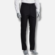Kenneth Cole Reaction Men's Black Slim-Fit Ready Flex Suit Pants Size 37W 32L