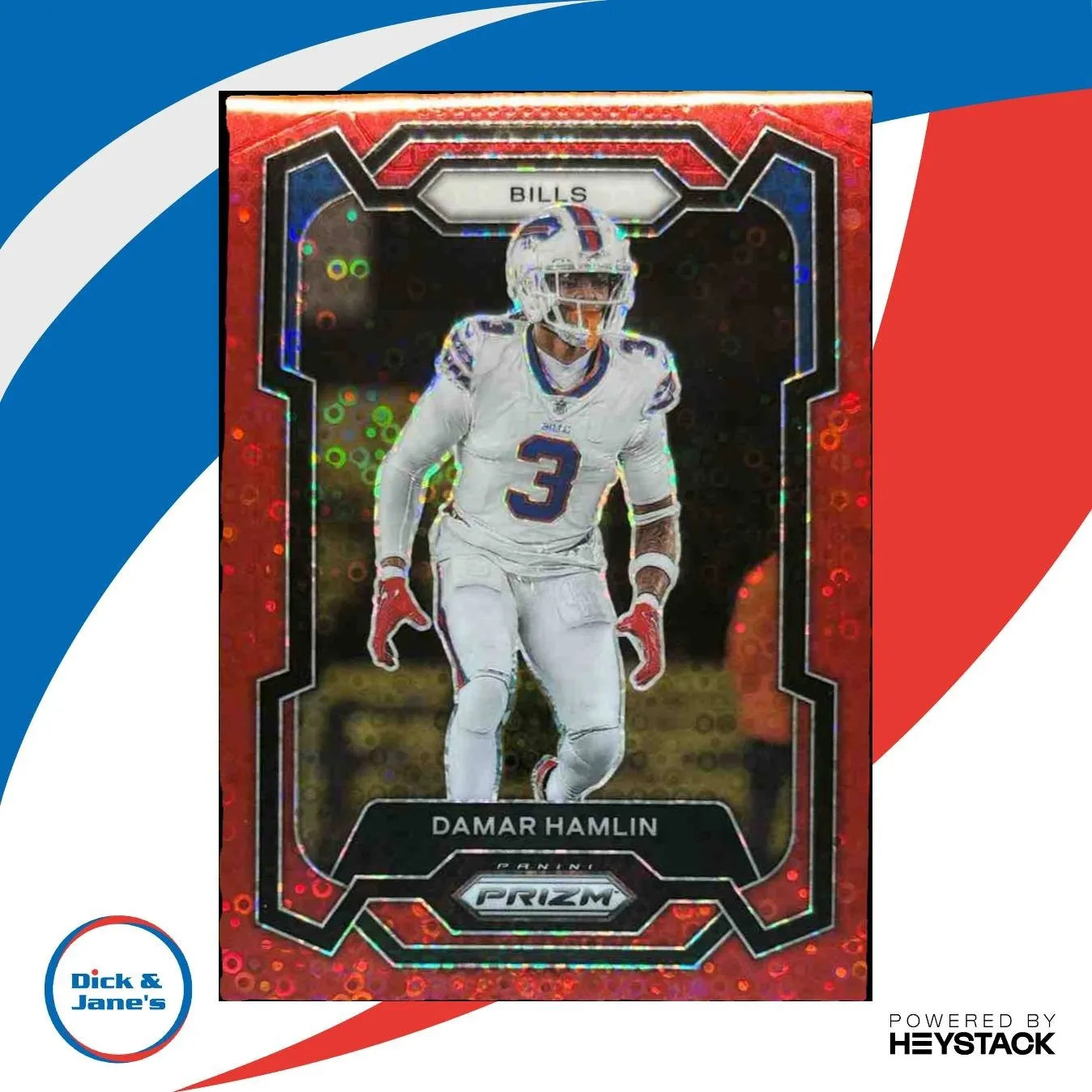 2023 Panini Prizm Damar Hamlin No Huddle Red 33/70 #27 Buffalo Bills