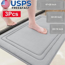 3Pcs Bathroom Rugs Bath Mats for Bathroom Non-Slip Bath Rug for Floor Tub Shower