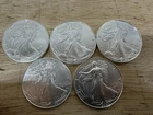 Lot of 5 Silver 2024 American Eagle 1 oz. Fine .999 US oz Coins