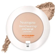 Neutrogena SkinClearing Pressed Mineral Powder Compact-Natural Beige 60 -0.38 OZ