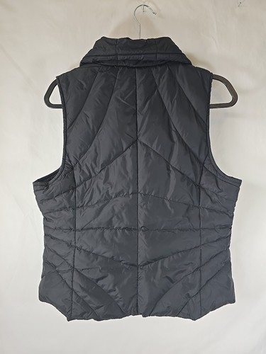 Kenneth Cole Reaction Down Filled Puffer Vest Womens L Black Zip Sleek Warm - Picture 2 of 11
